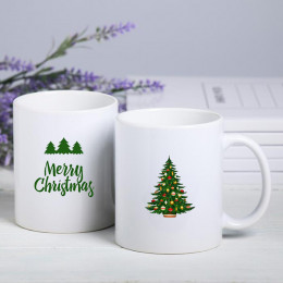 Макет с новым годом для сублимации на чашки