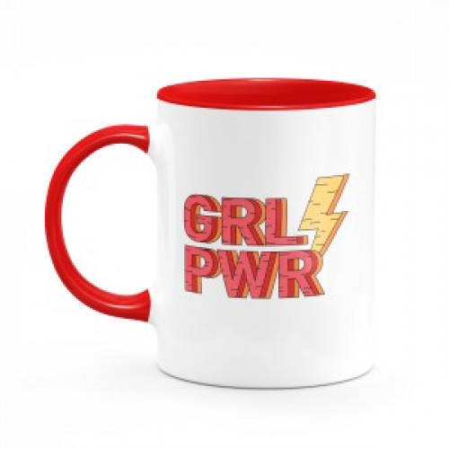 Кружка цветная "GRL PWR"