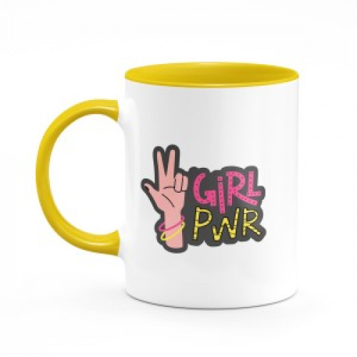 Кружка цветная "Girl PWR"