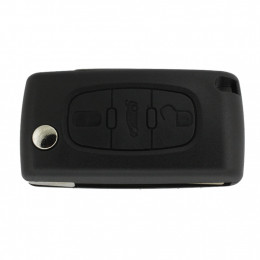 Корпус выкидного ключа Peugeot 408 три кнопки (кнопка багажник), лезвие HU83
