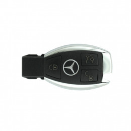 Ключ Mercedes 3 кнопки рыбка хромированный 433Mhz - Не оригинал