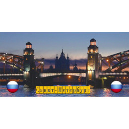 Шаблон для печати на кружке c городом мира: Санкт-Петербург, мост Петра Великого