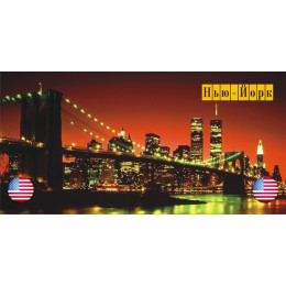 Шаблон для печати на кружке c городом мира: Нью-Йорк, Бруклинский мост