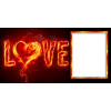 Шаблон для печати на кружке-хамелеон с рамкой под фотографию и надписью "LOVE"