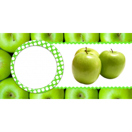 Шаблон для печати на кружке-хамелеон с рамкой под фотографию и яблоками