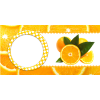 Шаблон для печати на кружке-хамелеон с рамкой под фотографию и апельсинами