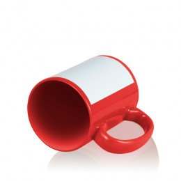 Кружка керамика красная, с белым полем для печати стандарт 420мл