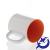 Кружка из керамики белая, внутри оранжевая премиум 330мл
