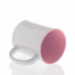Кружка керамика белая, внутри розовая премиум 330мл