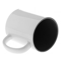Кружка керамика белая, внутри черная стандарт 330мл