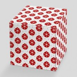 Подарочная коробка для кружки красно-белая "Новый год"
