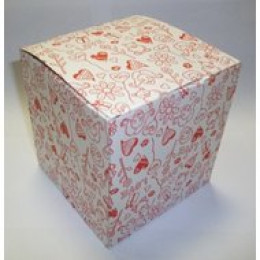 Подарочная коробка для кружки бело-красная "Love"