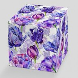 Коробка для кружки фиолетовая "Тюльпаны"